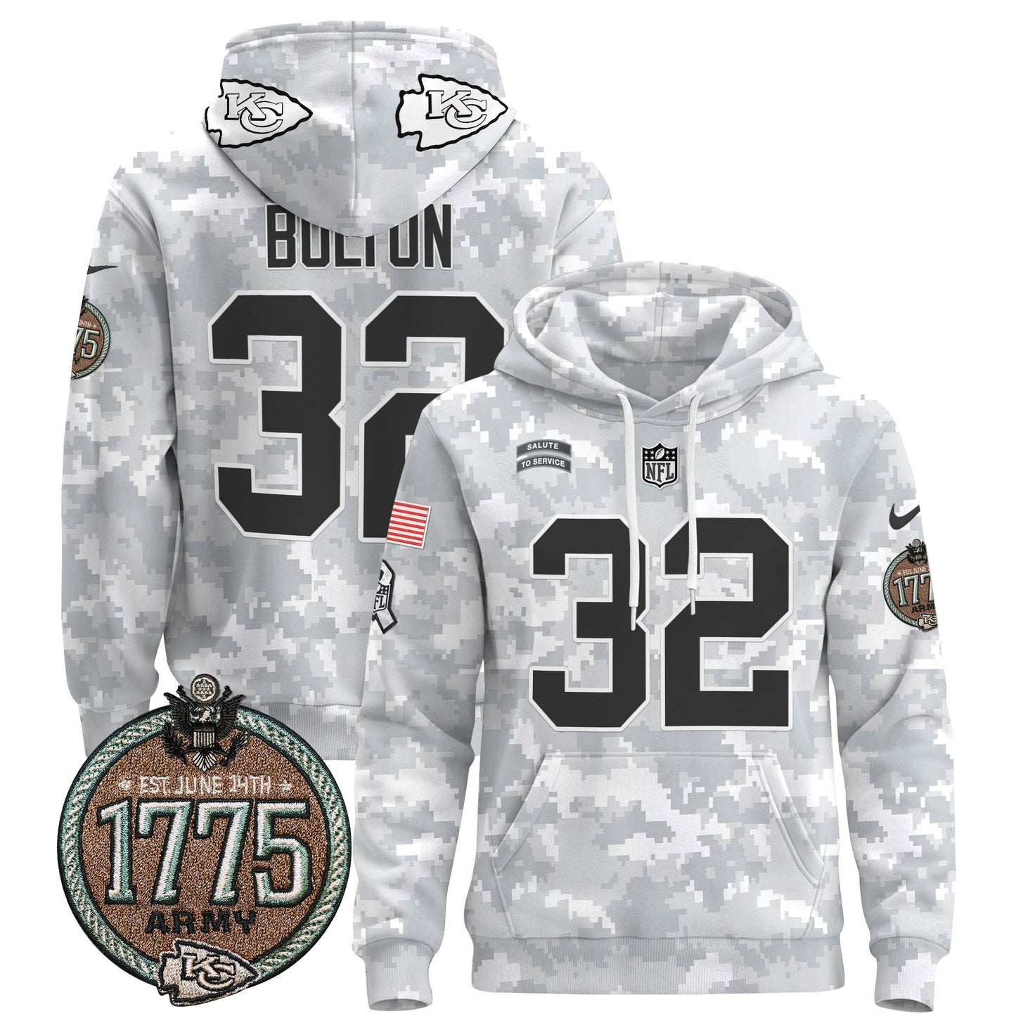 Chiefs 2024 Salute to Service Establishment Year Patch Pullover Hoodie