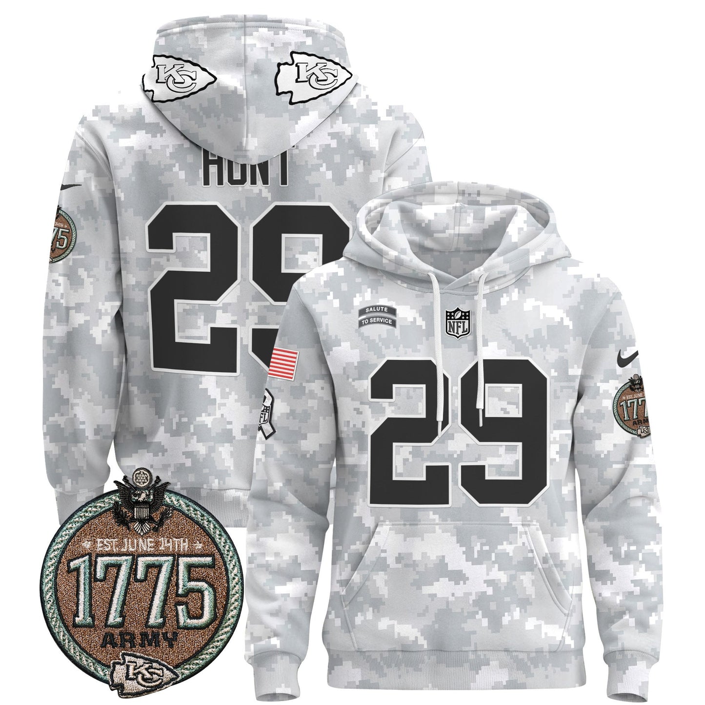 Chiefs 2024 Salute to Service Establishment Year Patch Pullover Hoodie