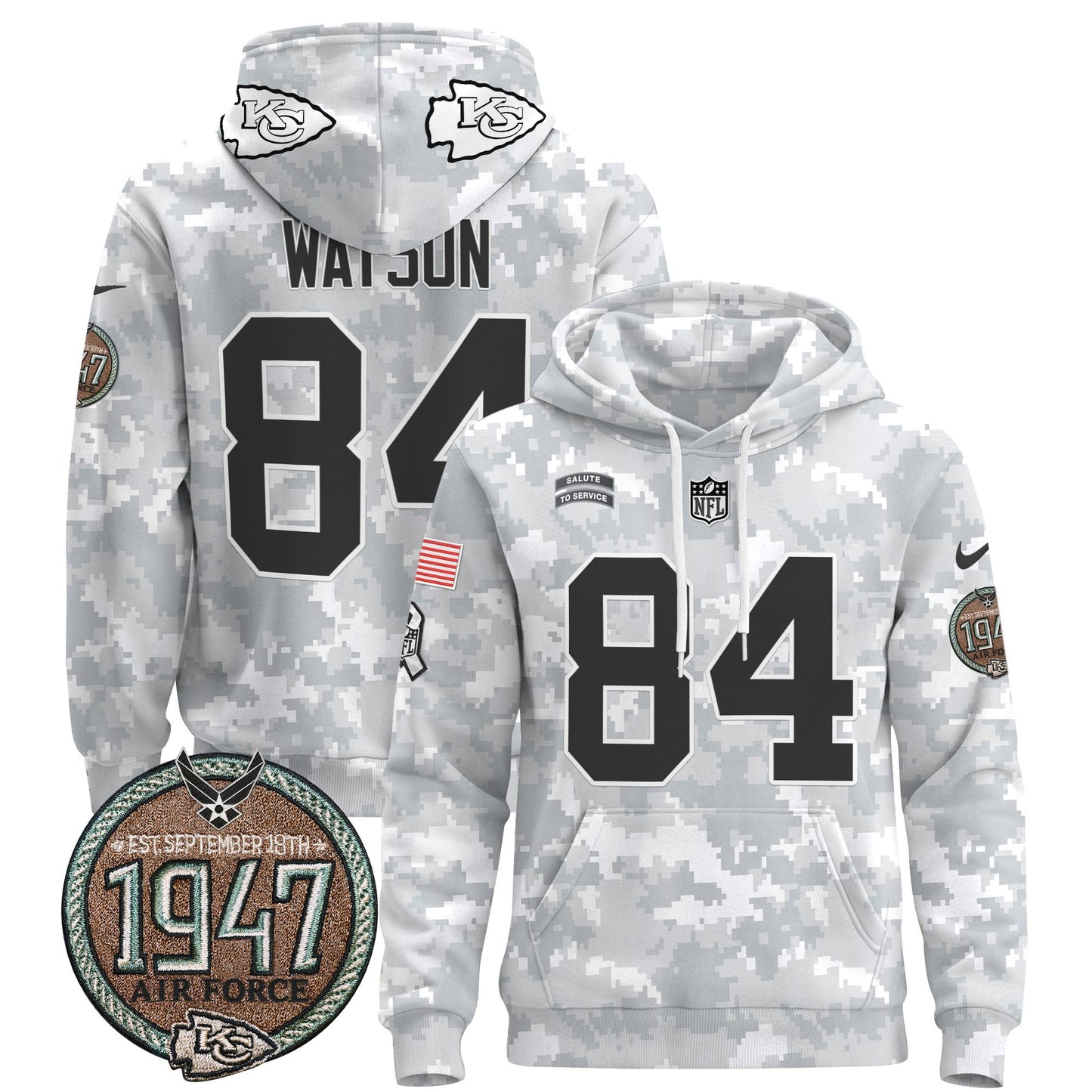 Chiefs 2024 Salute to Service Establishment Year Patch Pullover Hoodie