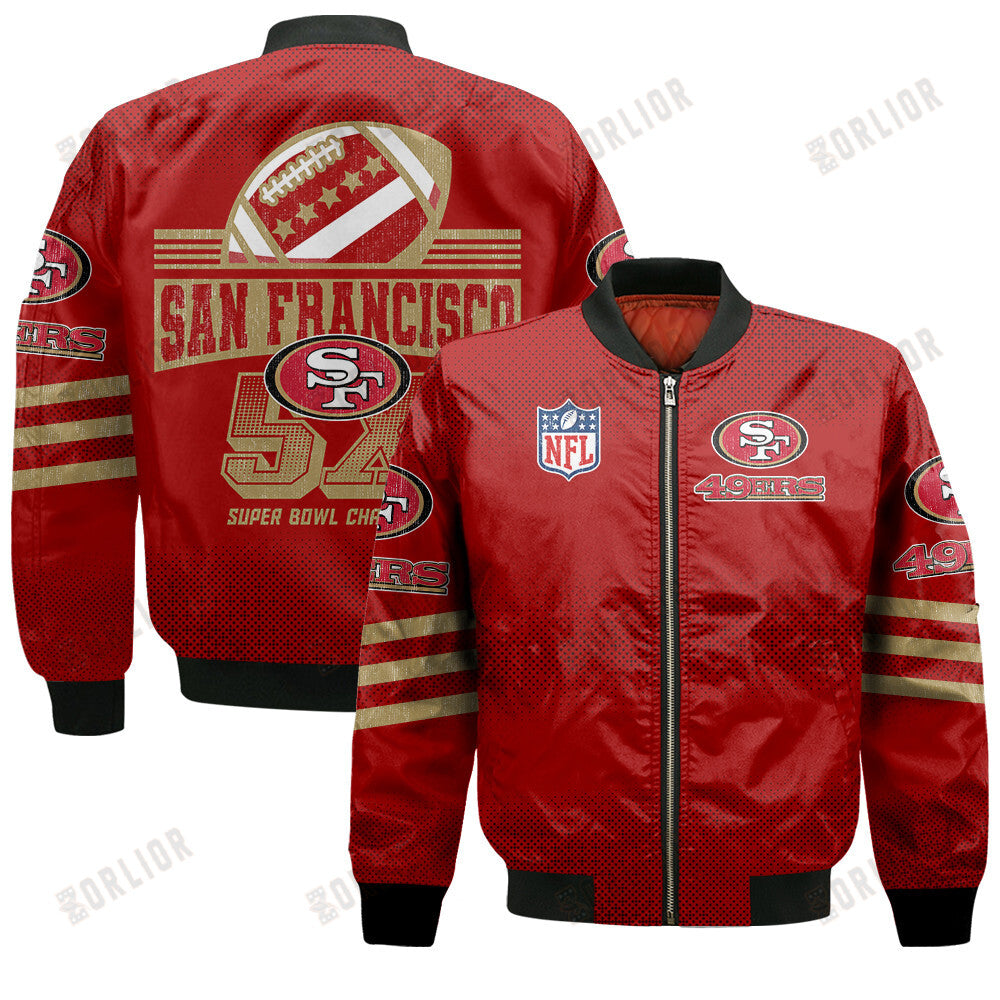 San Francisco 49ers Football Team Proud Of Every Championship Win Bomber Jacket