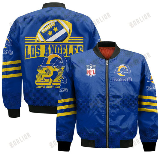 Los Angeles Rams Football Team Proud Of Every Championship Win Bomber Jacket
