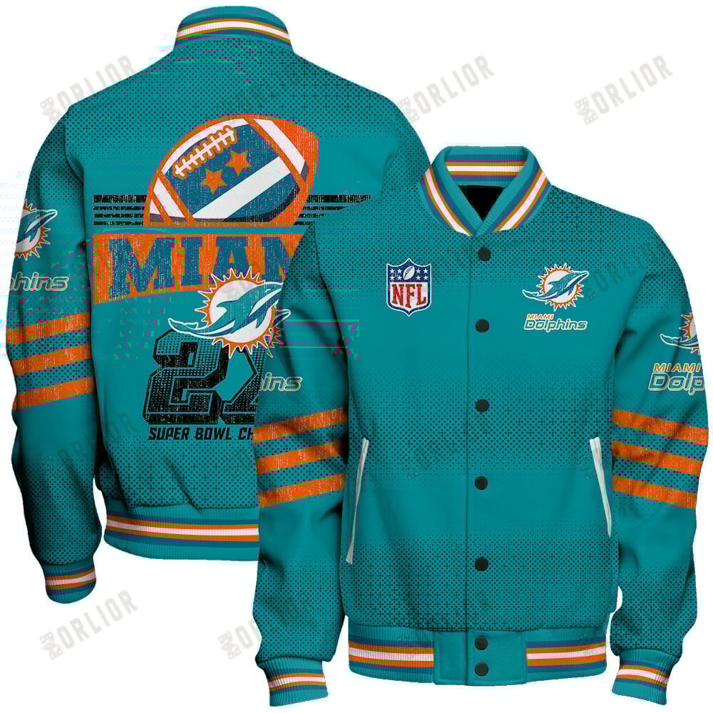Miami Dolphins Football Team Proud Of Every Championship Win Unisex Varsity Jacket