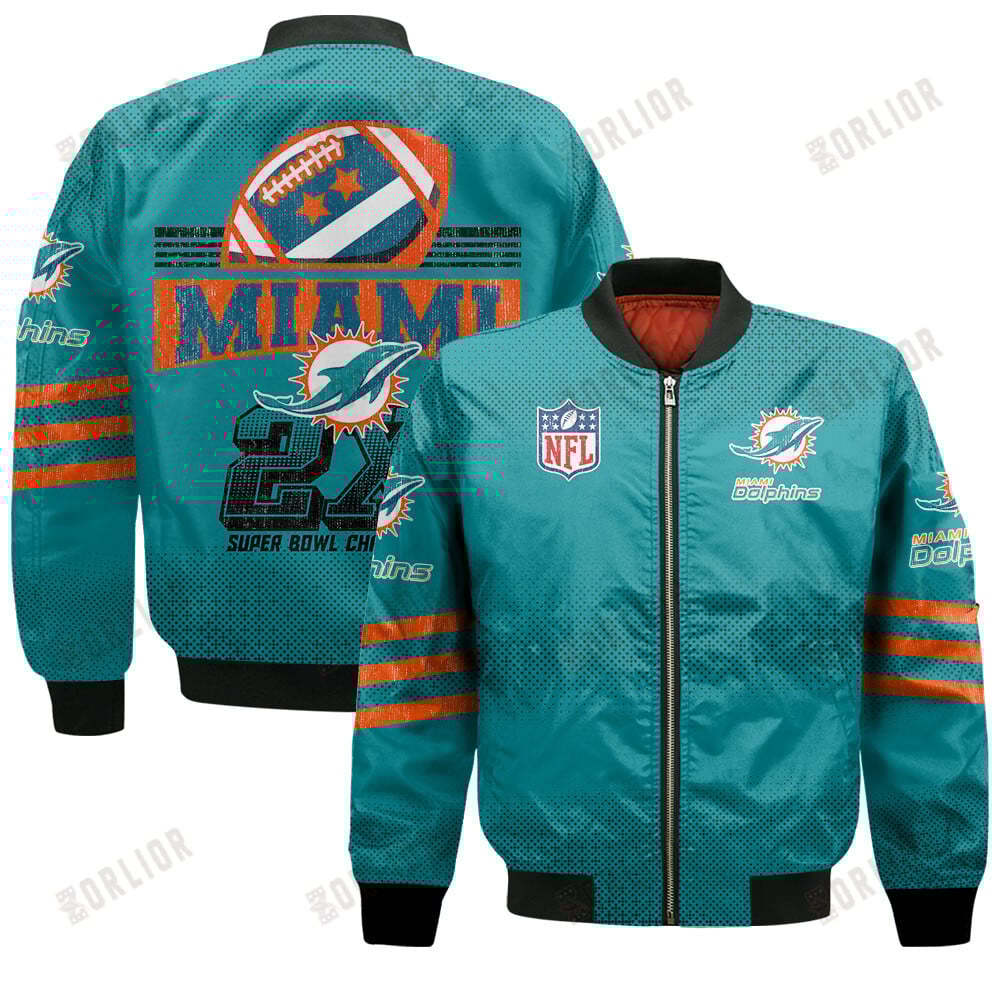 Miami Dolphins Football Team Proud Of Every Championship Win Bomber Jacket