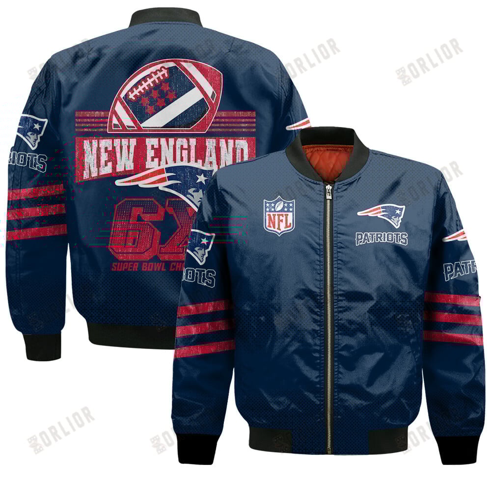 New England Patriots Football Team Proud Of Every Championship Win Bomber Jacket
