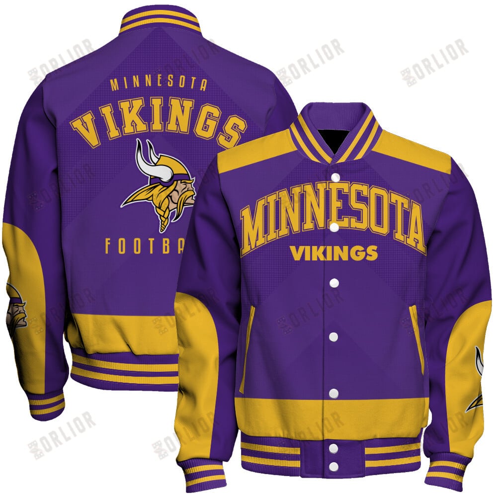 Minnesota Vikings Football Team 2024 - 25 Stay Ahead Of The Trend Unisex Varsity Jacket