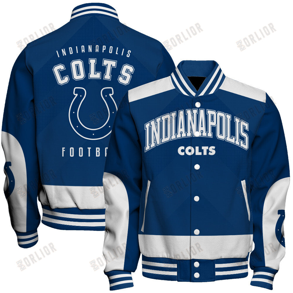 Indianapolis Colts Football Team 2024 - 25 Stay Ahead Of The Trend Unisex Varsity Jacket