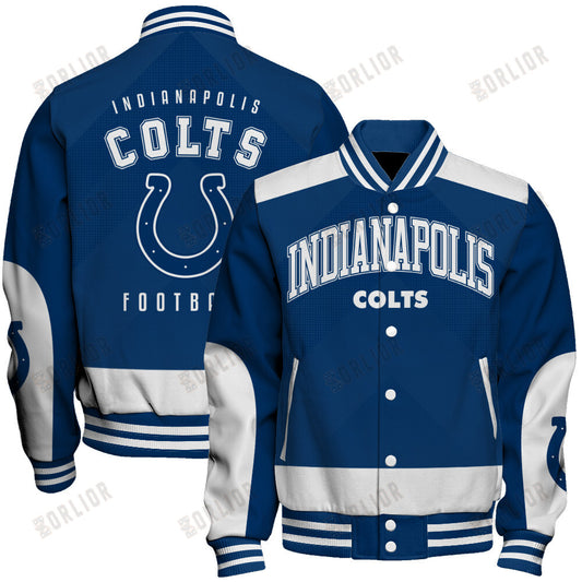 Indianapolis Colts Football Team 2024 - 25 Stay Ahead Of The Trend Unisex Varsity Jacket