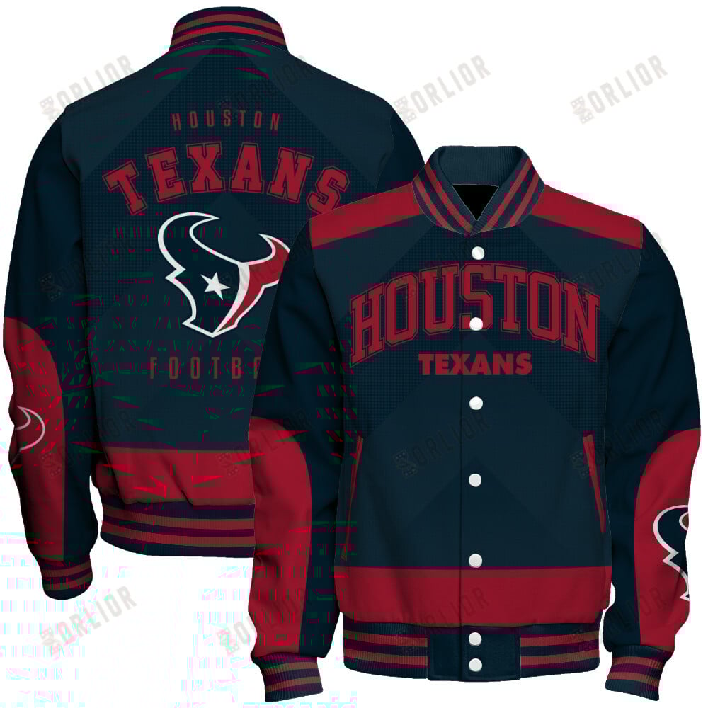 Houston Texans Football Team 2024 - 25 Stay Ahead Of The Trend Unisex Varsity Jacket