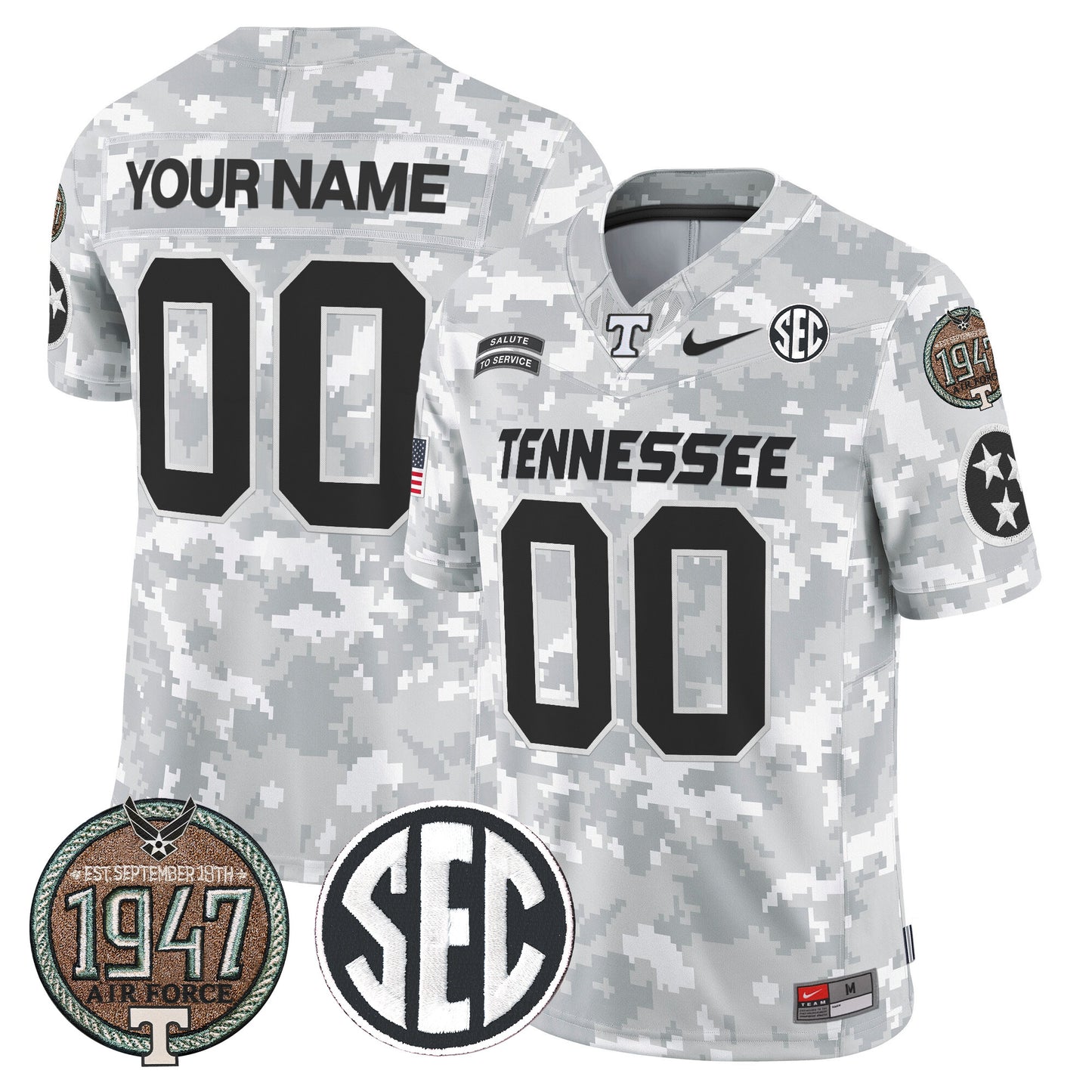 Volunteers 2024 Salute to Service Establishment Year Patch Vapor Limited Custom Jersey - All Stitched