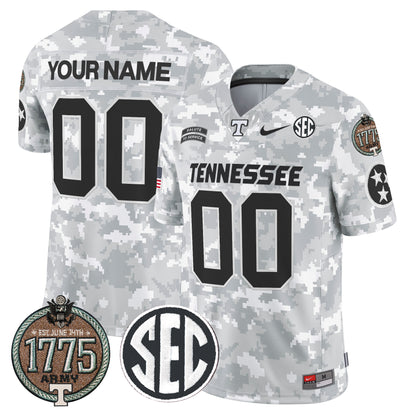 Volunteers 2024 Salute to Service Establishment Year Patch Vapor Limited Custom Jersey - All Stitched