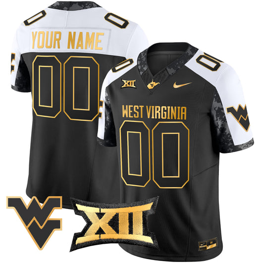 West Virginia Mountaineers 2024 Gold Vapor Limited Custom Jersey - All Stitched