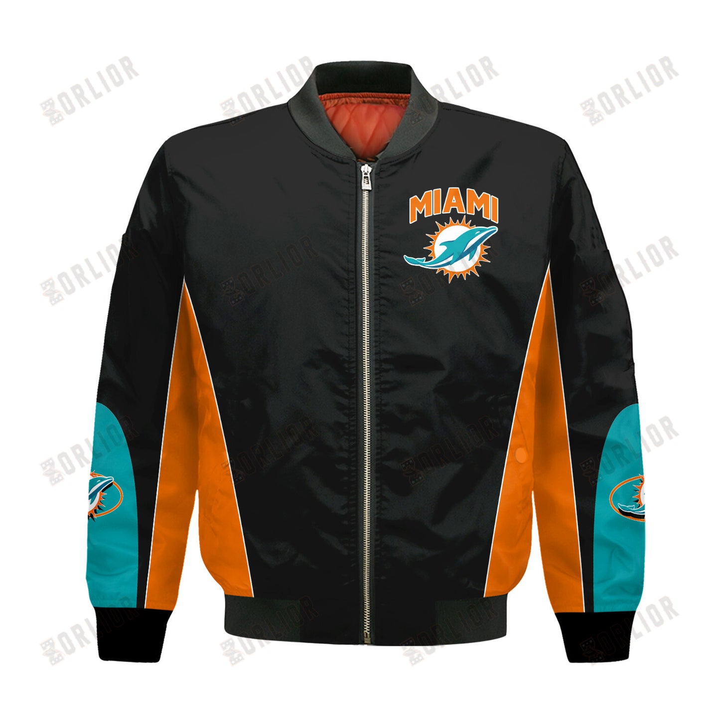 Miami Dolphins Football Team 2024 - 25 In Sync With The Home Team Bomber Jacket