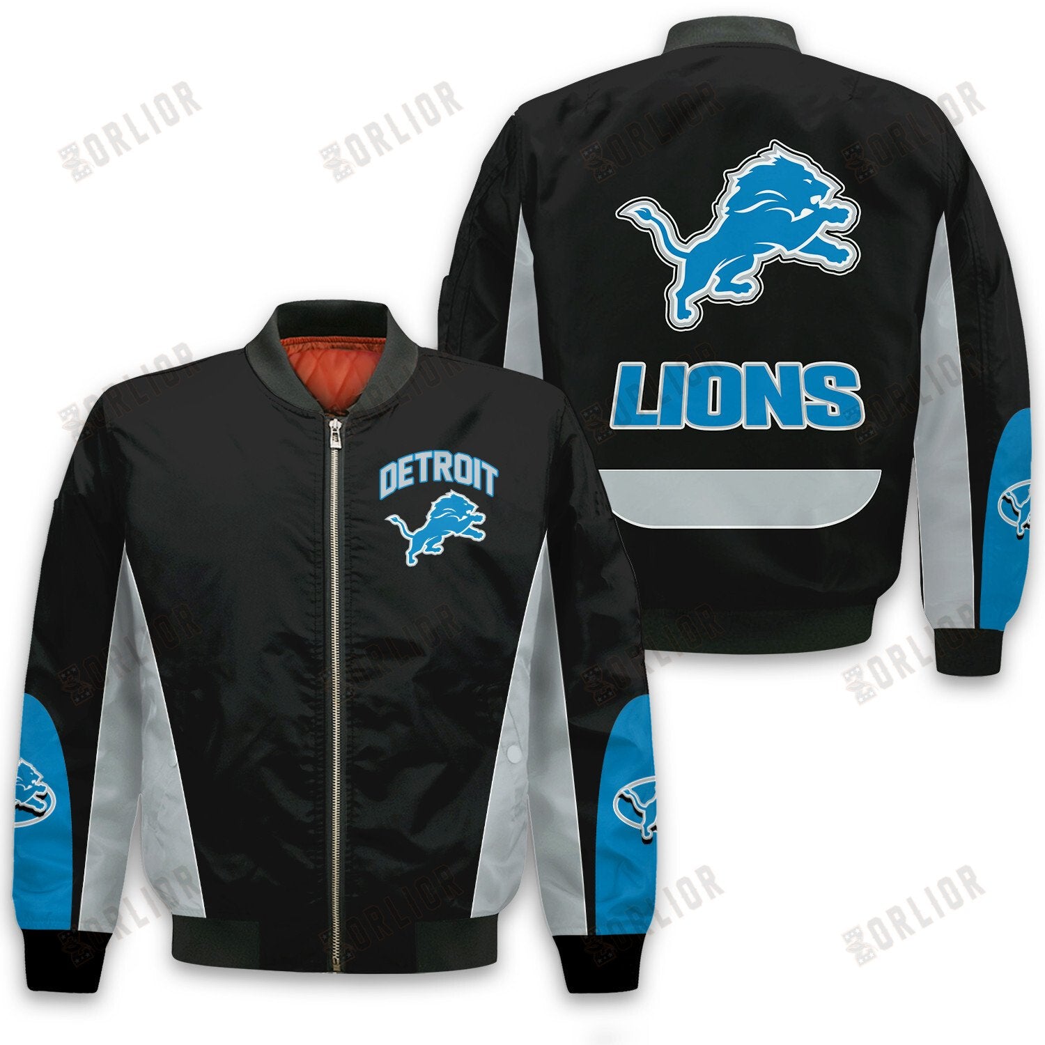 Detroit Lions Football Team 2024 - 25 In Sync With The Home Team Bomber Jacket