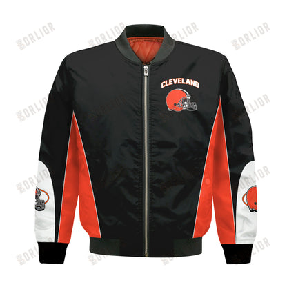 Cleveland Browns Football Team 2024 - 25 In Sync With The Home Team Bomber Jacket