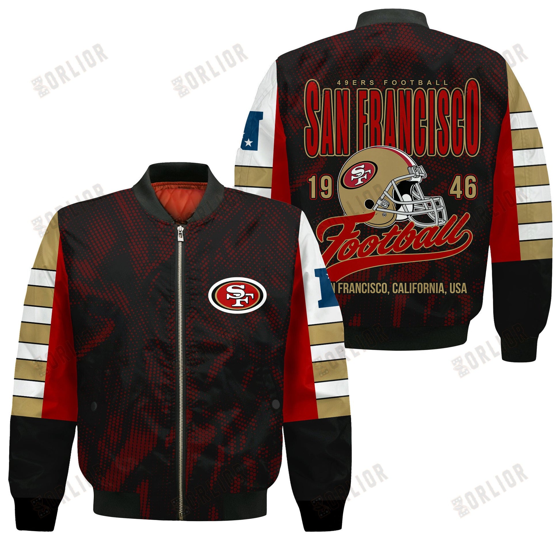 San Francisco 49ers Football Team 2024 - 25 Wear Your Passion Bomber Jacket