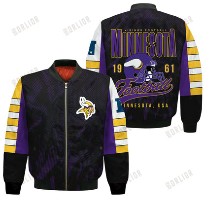 Minnesota Vikings Football Team 2024 - 25 Wear Your Passion Bomber Jacket