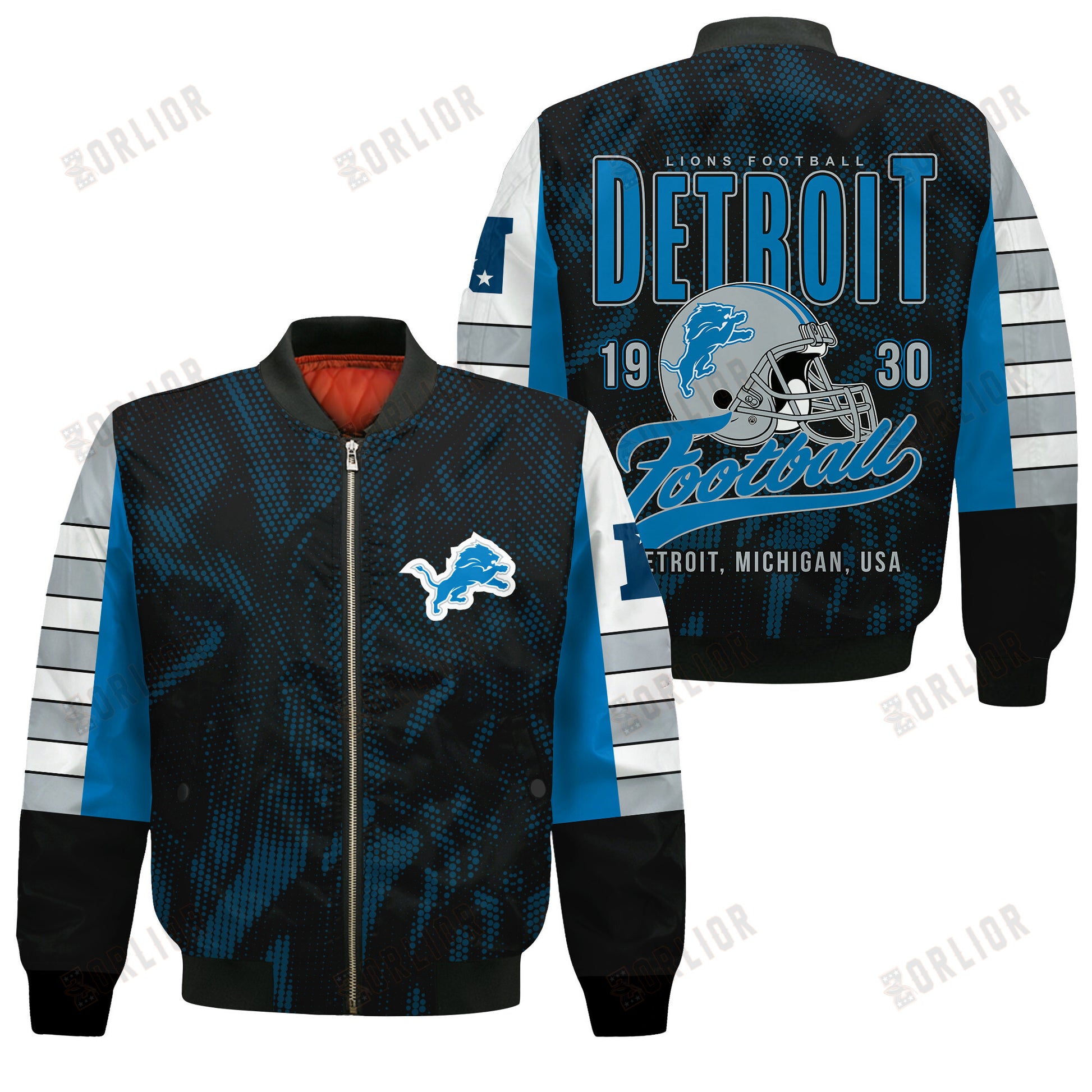 Detroit Lions Football Team 2024 - 25 Wear Your Passion Bomber Jacket
