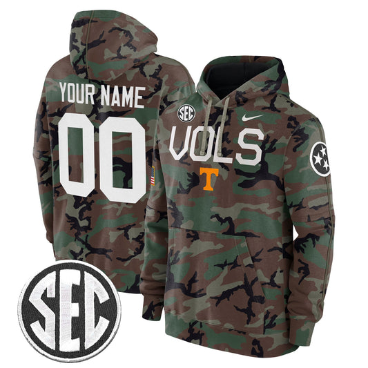 Tennessee Volunteers 2024 Military Custom Fleece Pullover Hoodie