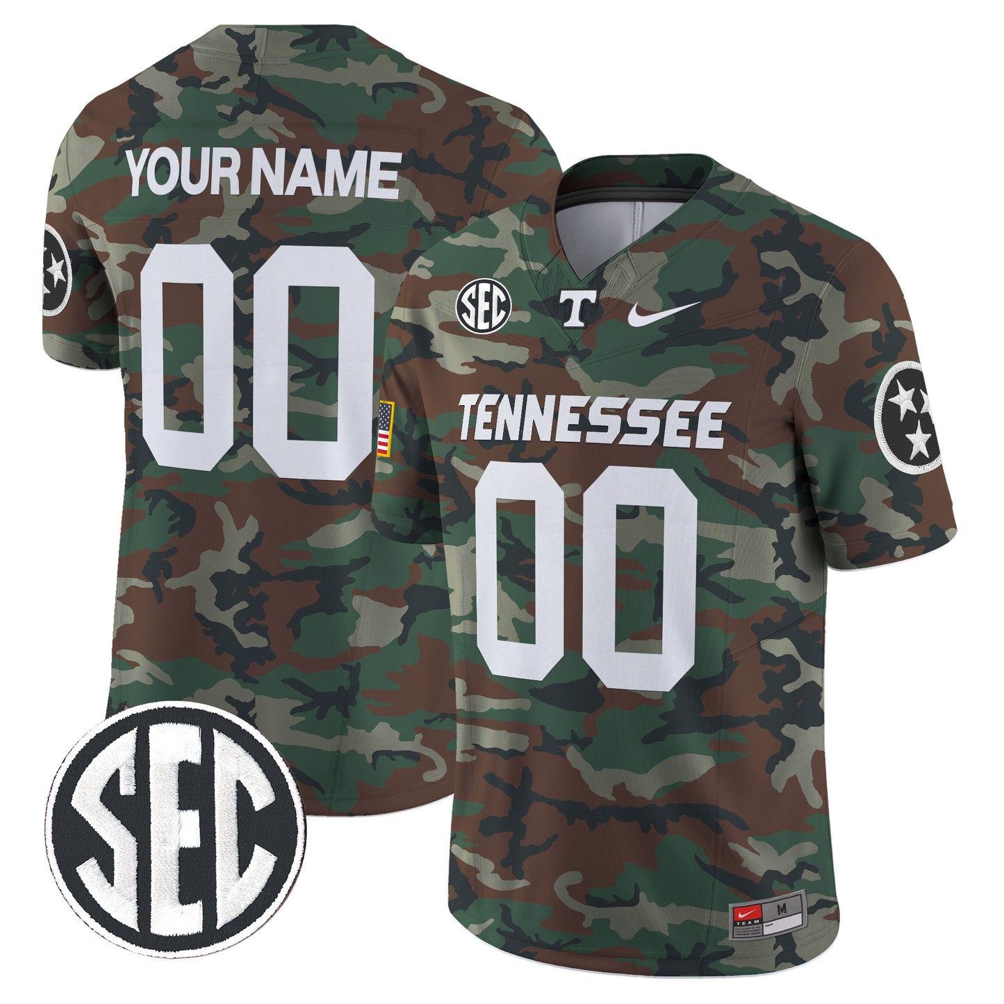 Tennessee Volunteers 2024 Military Vapor Limited Custom Jersey V2 - All Stitched