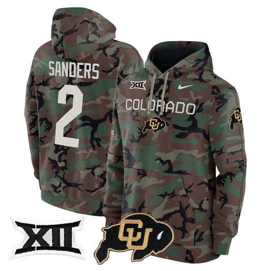 Colorado Buffaloes 2024 Military Fleece Pullover Hoodie - All Stitched