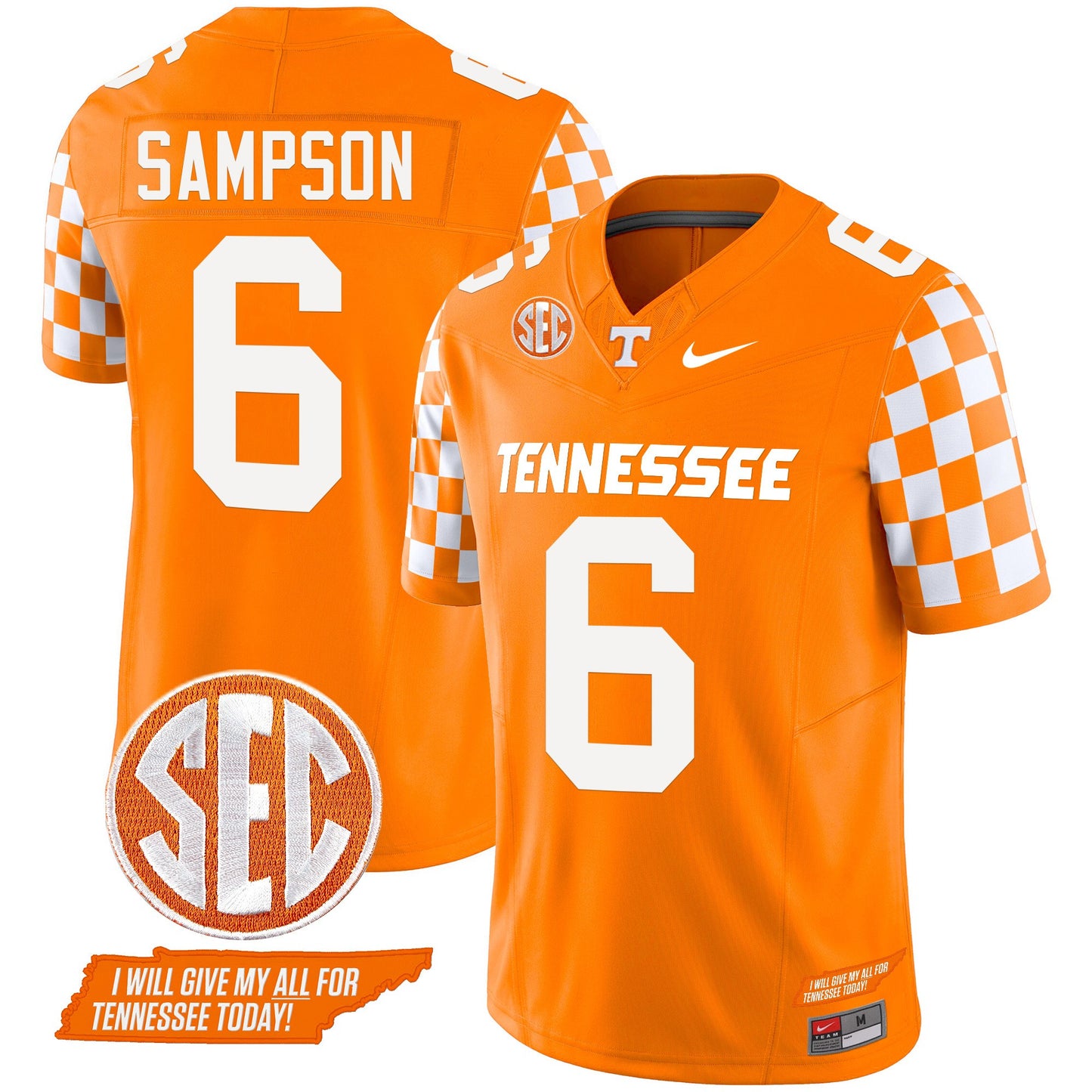 Tennessee Volunteers 2024 Checkerboard Vapor Limited Jersey V2 - All Stitched