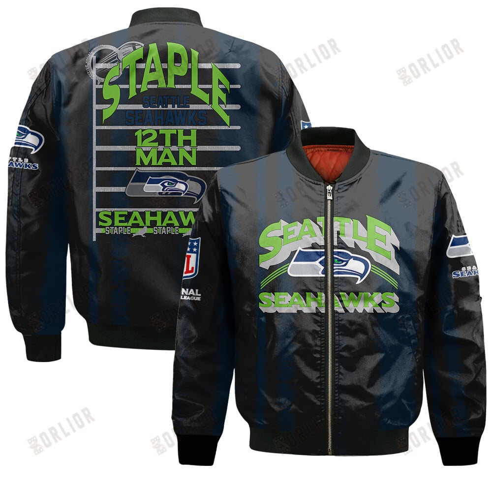 Seattle Seahawks Football Team 2024 - 25 Independent, Individual Bomber Jacket