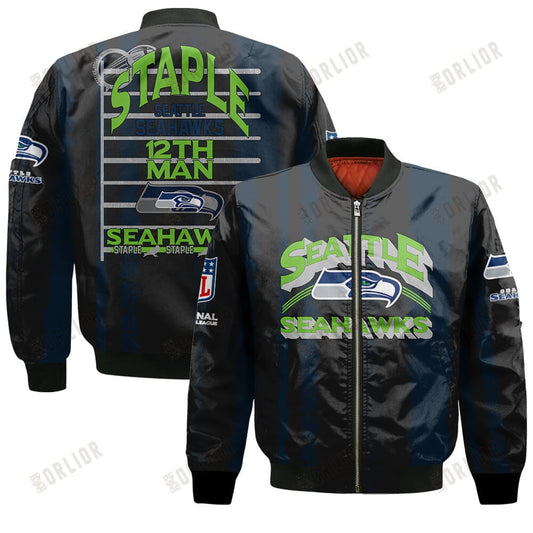 Seattle Seahawks Football Team 2024 - 25 Independent, Individual Bomber Jacket