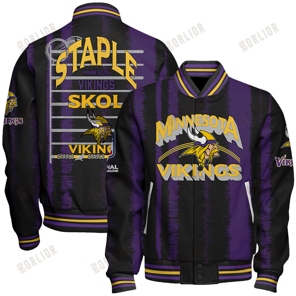 Minnesota Vikings Football Team 2024 - 25 Independent, Individual Unisex Varsity Jacket