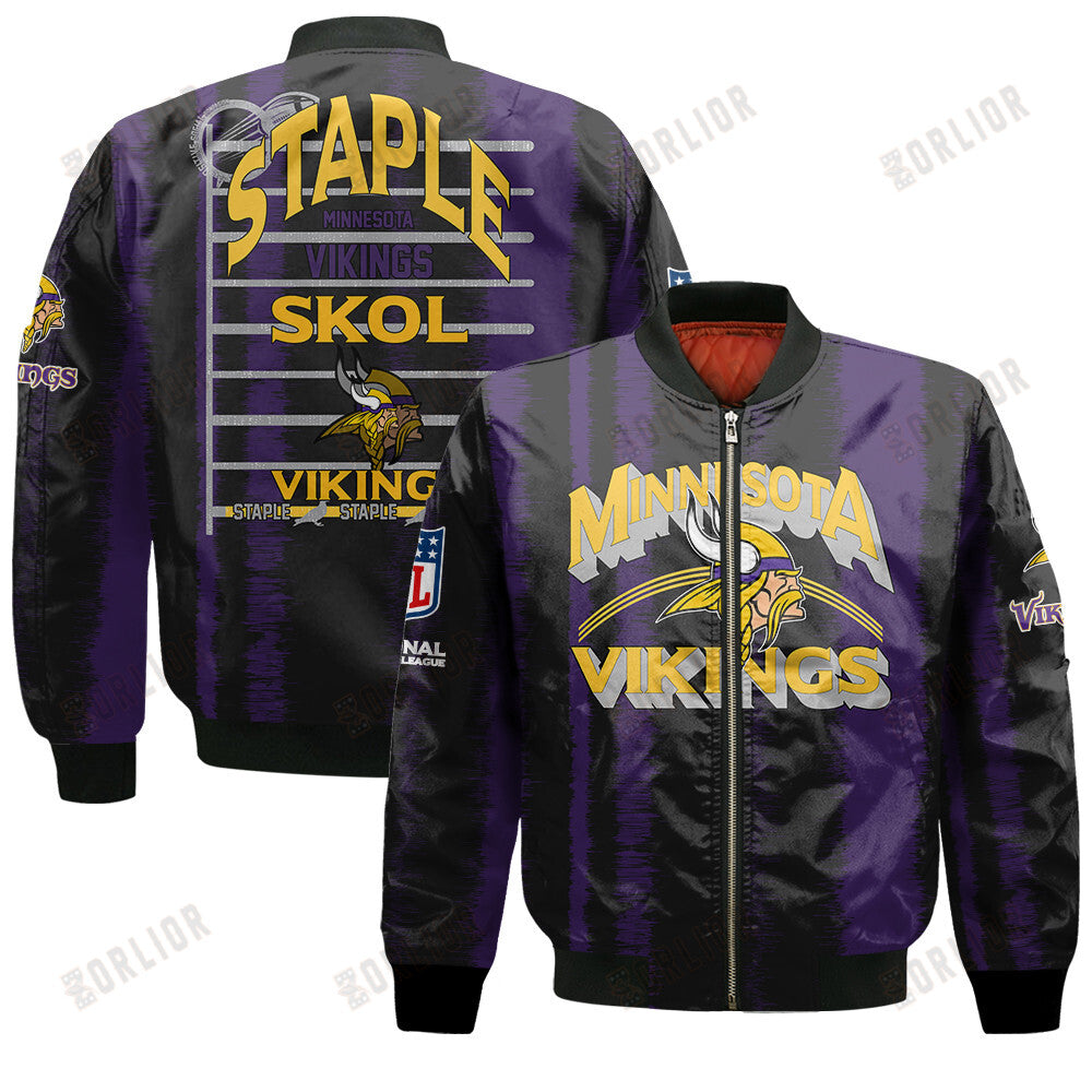 Minnesota Vikings Football Team 2024 - 25 Independent, Individual Bomber Jacket