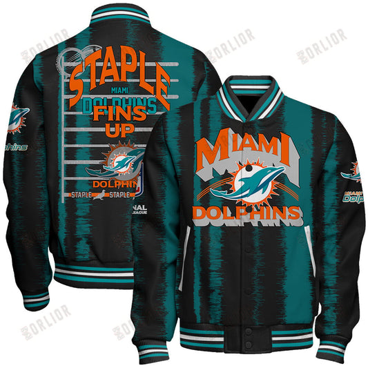 Miami Dolphins Football Team 2024 - 25 Independent, Individual Unisex Varsity Jacket