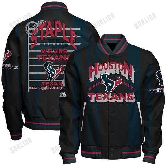 Houston Texans Football Team 2024 - 25 Independent, Individual Unisex Varsity Jacket