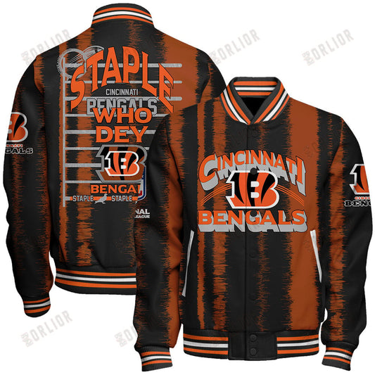Cincinnati Bengals Football Team 2024 - 25 Independent, Individual Unisex Varsity Jacket
