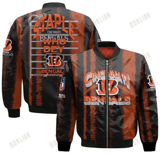 Cincinnati Bengals Football Team 2024 - 25 Independent, Individual Bomber Jacket