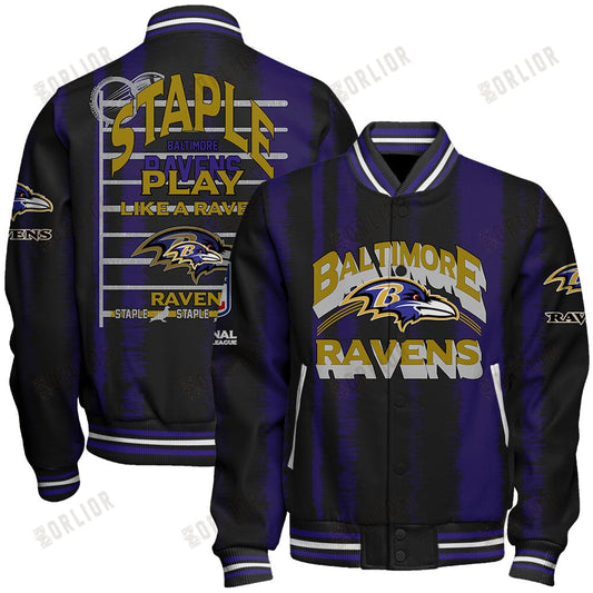 Baltimore Ravens Football Team 2024 - 25 Independent, Individual Unisex Varsity Jacket