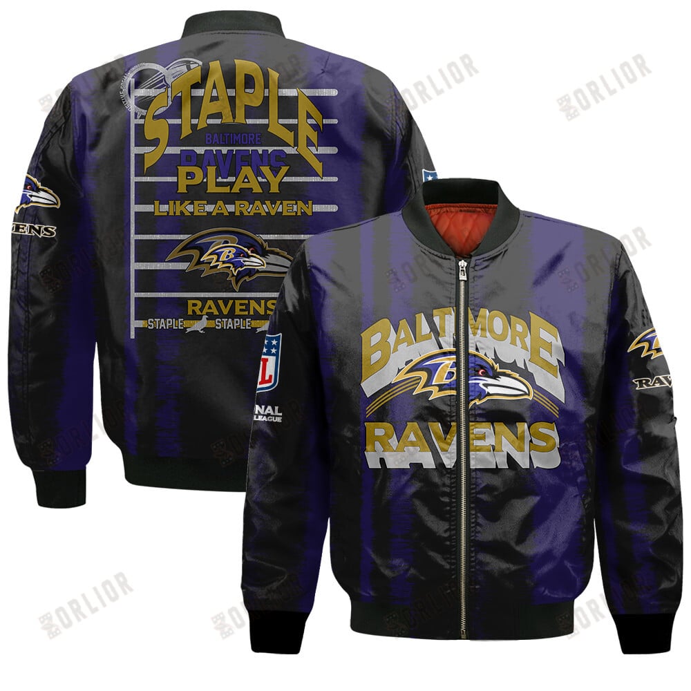 Baltimore Ravens Football Team 2024 - 25 Independent, Individual Bomber Jacket