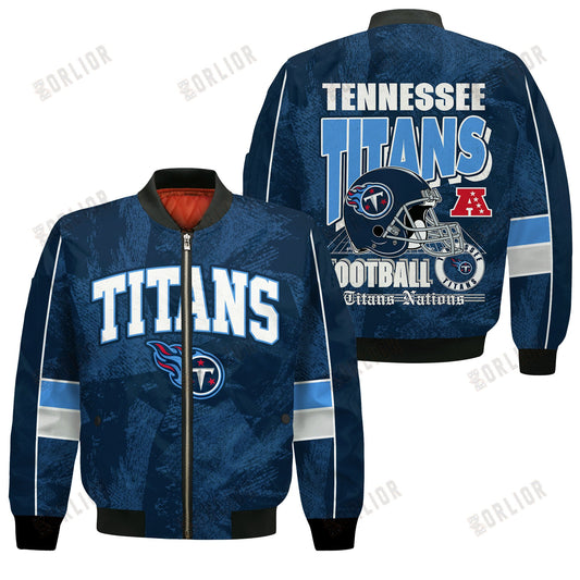 Tennessee Titans Football Team 2024 - 25 Cheering Symbols Bomber Jacket