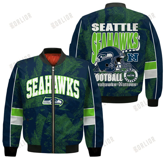 Seattle Seahawks Football Team 2024 - 25 Cheering Symbols Bomber Jacket