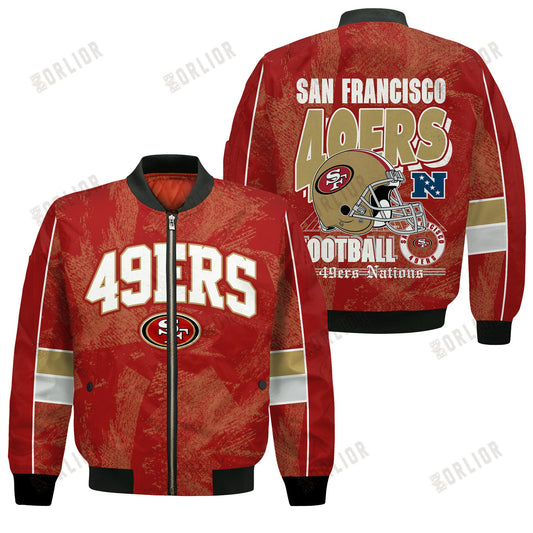 San Francisco 49ers Football Team 2024 - 25 Cheering Symbols Bomber Jacket