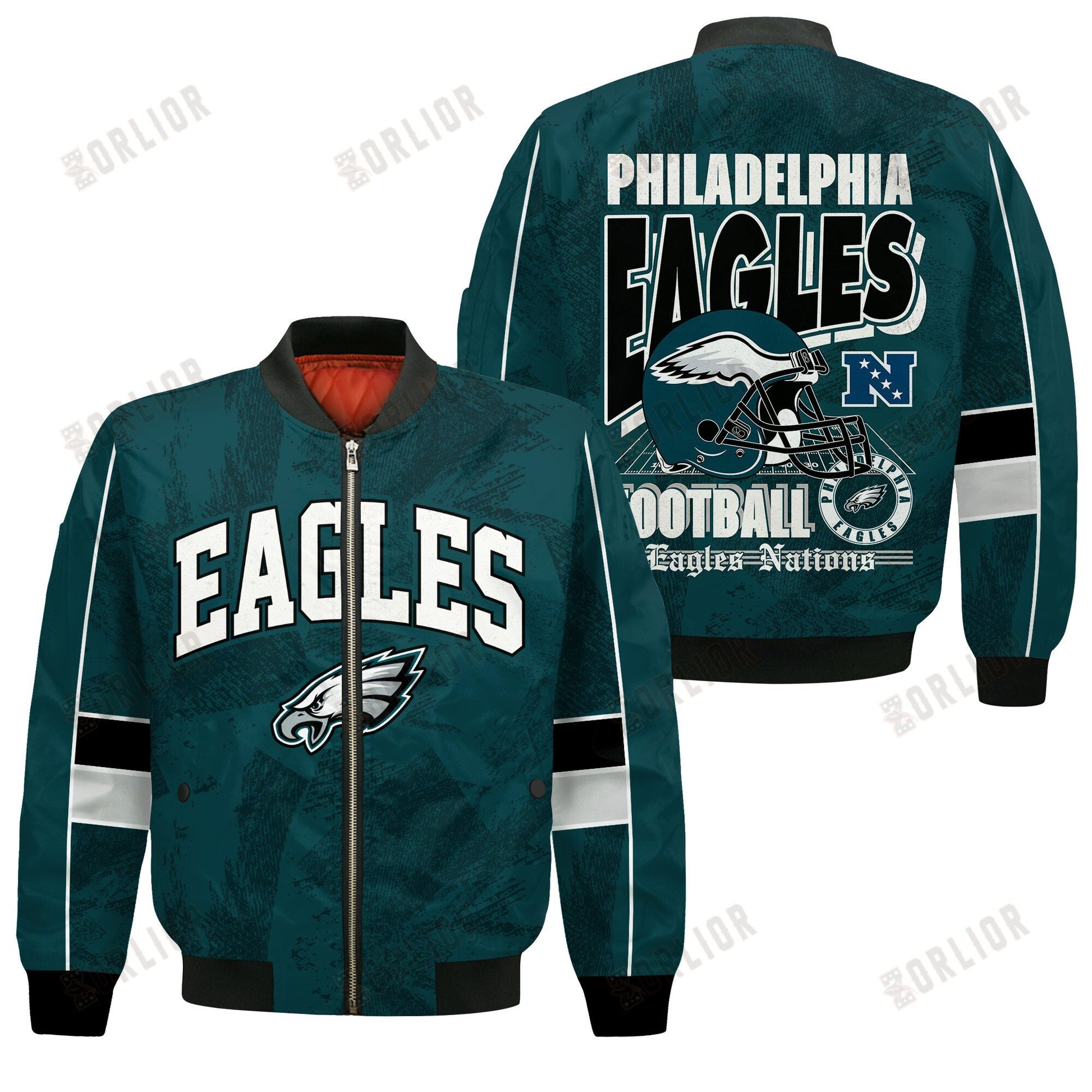 Philadelphia Eagles Football Team 2024 - 25 Cheering Symbols Bomber Jacket