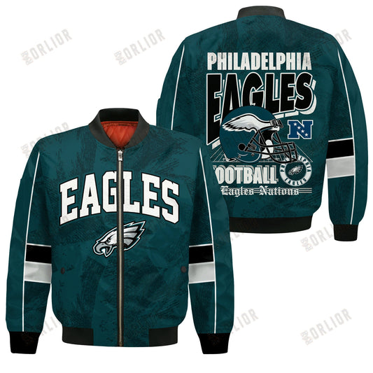 Philadelphia Eagles Football Team 2024 - 25 Cheering Symbols Bomber Jacket