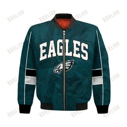 Philadelphia Eagles Football Team 2024 - 25 Cheering Symbols Bomber Jacket