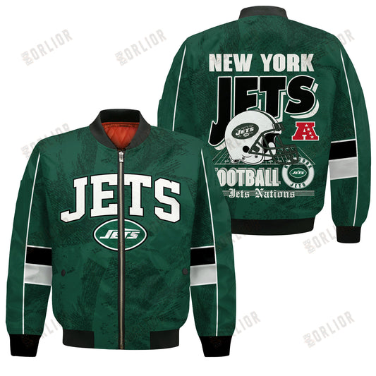 New York Jets Football Team 2024 - 25 Cheering Symbols Bomber Jacket