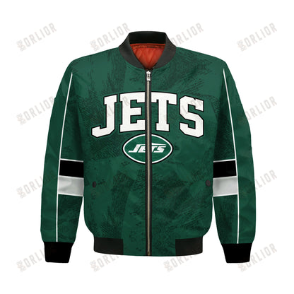 New York Jets Football Team 2024 - 25 Cheering Symbols Bomber Jacket