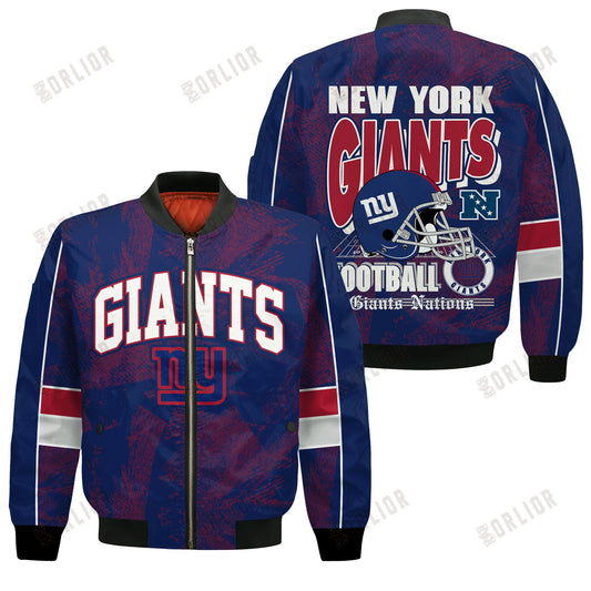 New York Giants Football Team 2024 - 25 Cheering Symbols Bomber Jacket