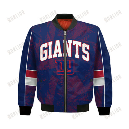New York Giants Football Team 2024 - 25 Cheering Symbols Bomber Jacket