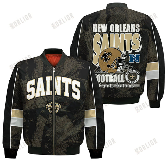 New Orleans Saints Football Team 2024 - 25 Cheering Symbols Bomber Jacket