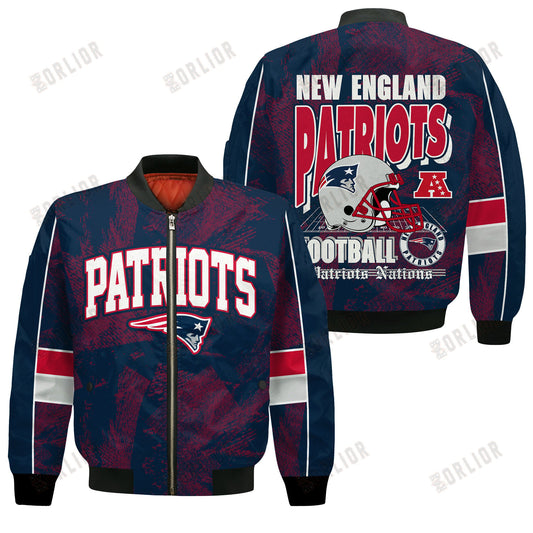 New England Patriots Football Team 2024 - 25 Cheering Symbols Bomber Jacket
