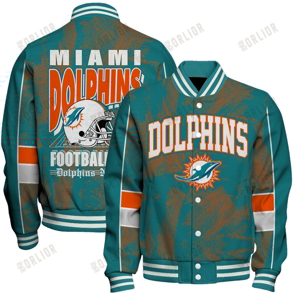 Miami Dolphins Football Team 2024 - 25 Cheering Symbols Unisex Varsity Jacket