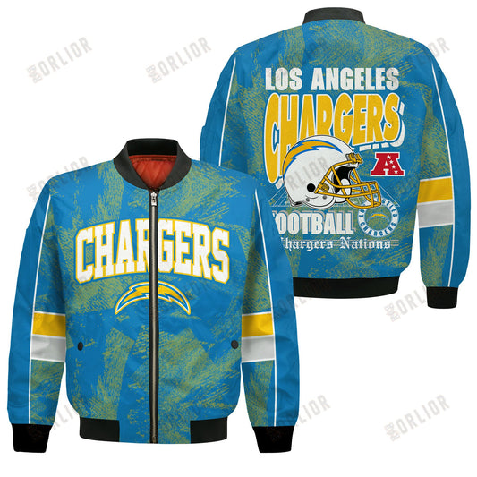 Los Angeles Chargers Football Team 2024 - 25 Cheering Symbols Bomber Jacket