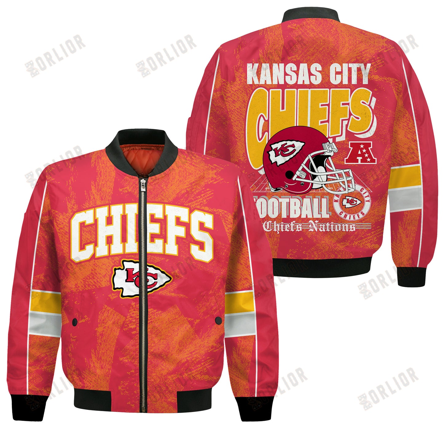 Kansas City Chiefs Football Team 2024 - 25 Cheering Symbols Bomber Jacket